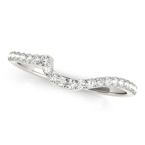 Platinum Round Diamond Pavé Twist Band with U-Prong Setting