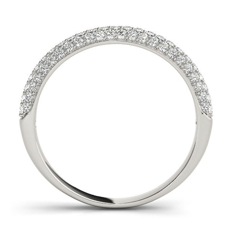 Platinum Round Diamond Pave Set Eternity Band with Shared Prong Setting 1