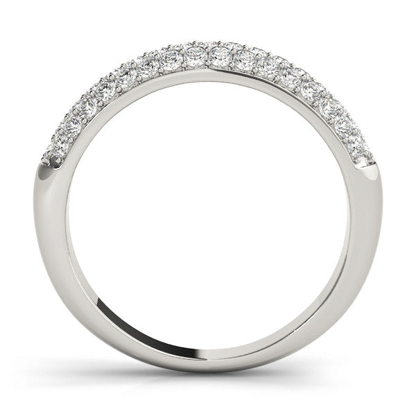 Platinum Round Diamond Pave Set White Gold Eternity Band 1