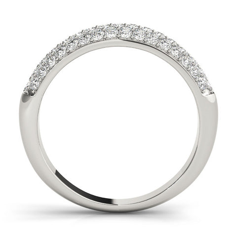 Platinum Round Diamond Pave Set White Gold Eternity Band 1