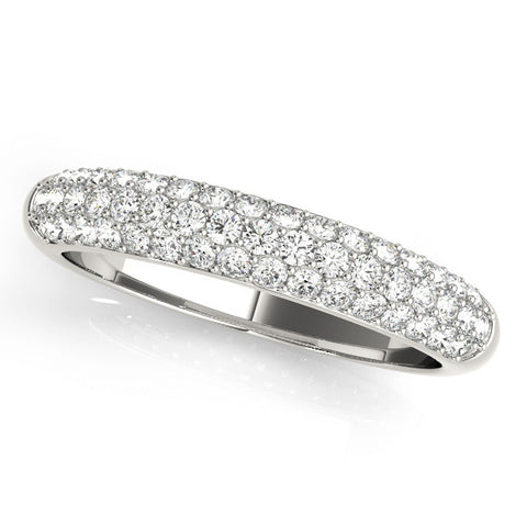 Platinum Round Diamond Pave Set White Gold Eternity Band
