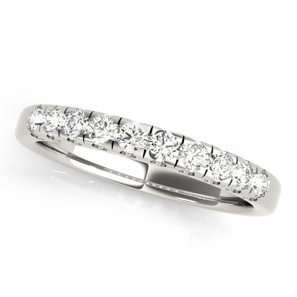 Platinum Round Diamond Prong Set Half Eternity Band 1