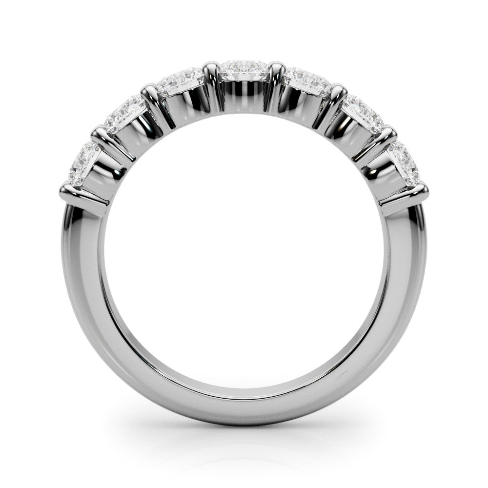 Platinum Round Diamond Prong Set Half-Eternity Band 2