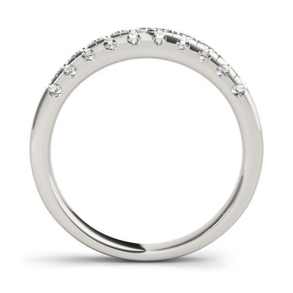 White gold Round Diamond Prong Set Half Eternity Band