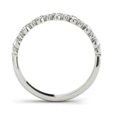 14K White Gold Round Diamond Scalloped Prong Set Eternity Band
