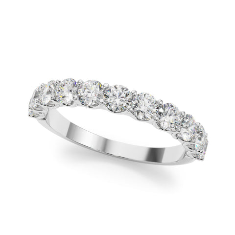 Platinum Round Diamond Shared Prong Eternity Band 1