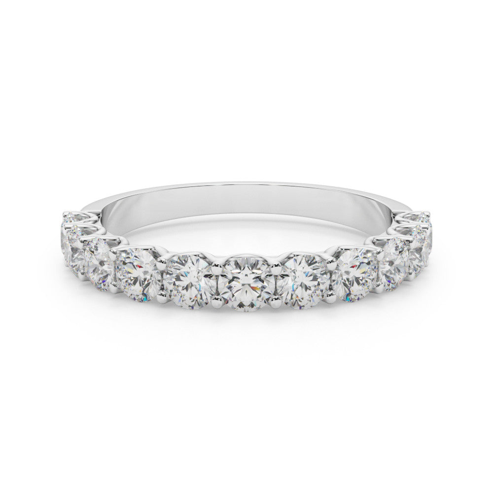 Platinum Round Diamond Shared Prong Eternity Band 2