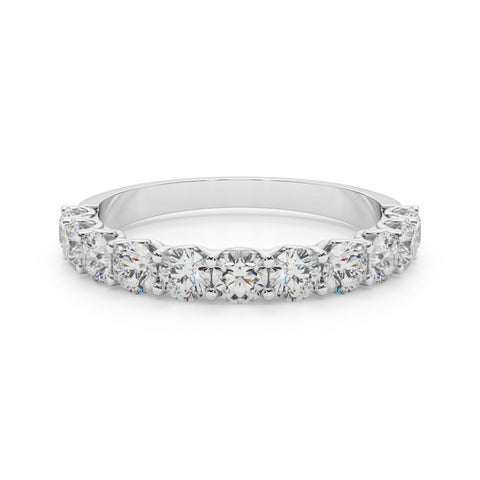 Platinum Round Diamond Shared Prong Eternity Band 2