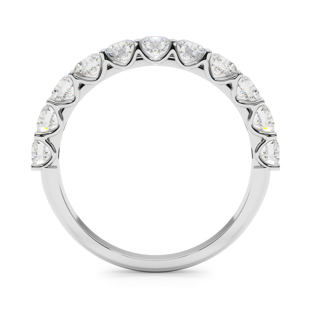 Platinum Round Diamond Shared Prong Eternity Band