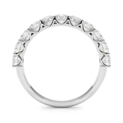 Platinum Round Diamond Shared Prong Eternity Band