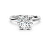 Platinum Round Diamond Solitaire Ring with Classic Band and Four-Prong Setting_83