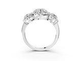 Platinum Round Diamond Three-Stone Halo Ring with Prong Setting and Pavé Accents_17