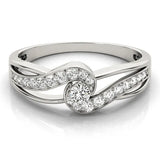Platinum Round Diamond Twist Band with Pavé Setting 1