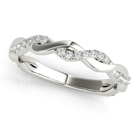 Platinum Round Diamond Twist Eternity Band with Pavé Setting 1