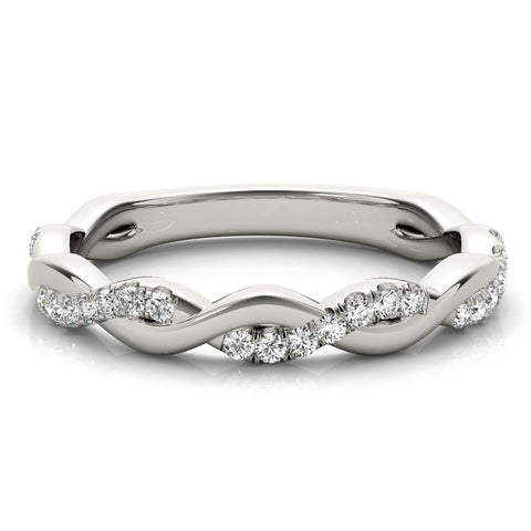 Platinum Round Diamond Twist Eternity Band with Pavé Setting 2