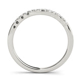Platinum Round Diamond U-Shape Pavé Curved Wedding Band 1
