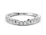 Platinum Round Diamond U-Shape Pavé Curved Wedding Band_14