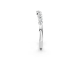 Platinum Round Diamond U-Shape Pavé Curved Wedding Band_16