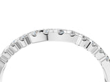 Platinum Round Diamond U-Shape Pavé Curved Wedding Band_18