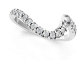 Platinum Round Diamond V-Shaped Pavé Curved Band_9