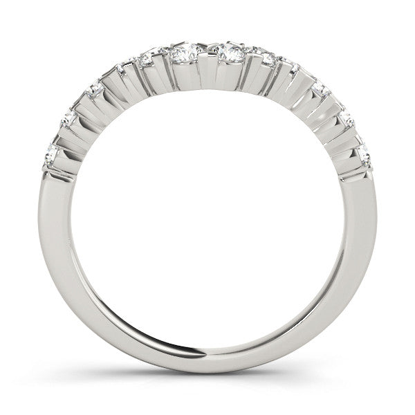 White gold Round Diamond V-Shaped Prong Set Eternity Band