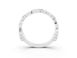 Platinum Round Emerald Leaf Eternity Band with Bezel Setting_3