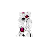 Platinum Round Garnet Leaf Eternity Band with Bezel Setting_5