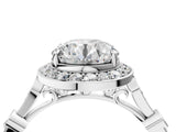 Platinum Round Halo Diamond Engagement Ring with Twisted Band and Four-Prong Setting 4
