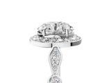 Platinum Round Halo Diamond Engagement Ring with Twisted Band and Four-Prong Setting 5