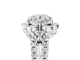 Platinum Round Halo Diamond Floral Split Shank Engagement Ring 5