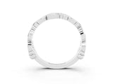 Platinum Round Moissanite Leaf Eternity Band with Bezel Setting_3
