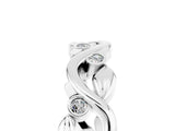 Platinum Round Moissanite Leaf Eternity Band with Bezel Setting_5