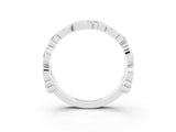 Platinum Round Peridot Leaf Eternity Band with Bezel Setting_3