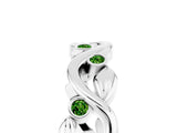 Platinum Round Peridot Leaf Eternity Band with Bezel Setting_5