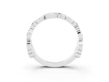 Platinum Round Ruby Leaf Eternity Band with Bezel Setting_3