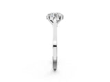 Platinum Round Solitaire Diamond Ring with Four-Prong Setting and Tapered Band 3