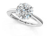 Platinum Round Solitaire Diamond Ring with Split Shank and Four-Prong Setting_21