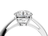 Platinum Round Solitaire Diamond Ring with Split Shank and Four-Prong Setting_24
