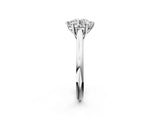 Platinum Round Solitaire Engagement Ring with Six-Prong Setting and Classic Band 3