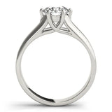 Platinum Round Solitaire Engagement Ring with Six-Prong Setting and Comfort Fit Band 2