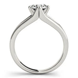 Platinum Round Solitaire Split Shank Prong Set Ring 1