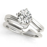 Platinum 1.81 Carat D VVS2 Round Solitaire Twist Band Engagement Ring with Four-Prong Setting