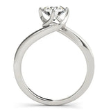 Platinum 1.81 Carat D VVS2 Round Solitaire Twist Band Engagement Ring with Four-Prong Setting