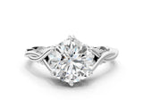 Platinum Round Solitaire Twist Band Six-Prong Setting 1