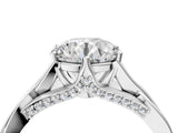 Platinum Round Solitaire Twist Band Six-Prong Setting 5