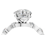 Platinum Round Solitaire Twisted Band with Prong Setting 4