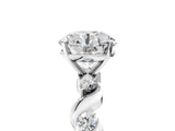 Platinum Round Solitaire Twisted Band with Prong Setting 5