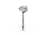 Platinum Round and Heart Toi Moi Ring with Prong Setting and Pave Band 2