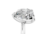 Platinum Round and Heart Toi Moi Ring with Prong Setting and Plain Band 5