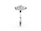 Platinum Round and Marquise Toi Moi Ring with Prong Setting and Plain Band 2